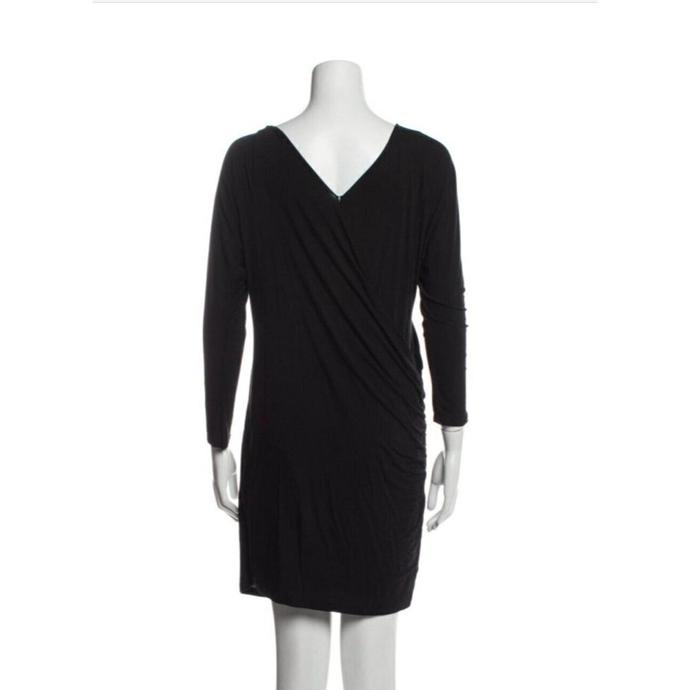 Theory Black Scoop Neck Shift Dress Long Sleeve Size Medium - Picture 2 of 7